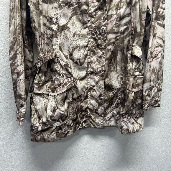 Chicos Zenergy Women’s Brown Pink Abstract Zip Up Jacket Size 3 (XL) - Picture 3 of 14